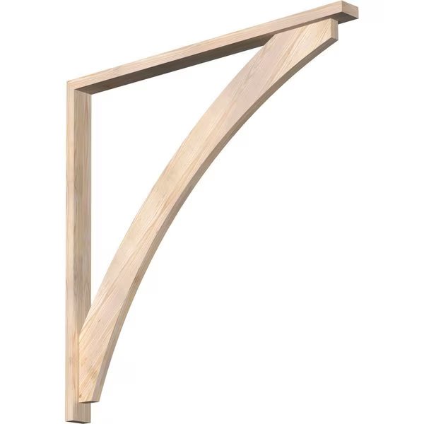 Thorton Block Smooth Bracket w/ Offset Brace, Douglas Fir, 3 1/2